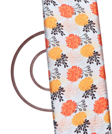 Cyan Colour Floral Print Satin Fabric